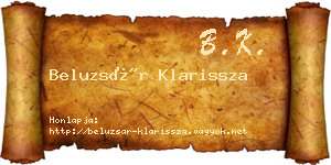 Beluzsár Klarissza névjegykártya